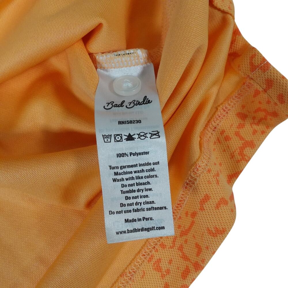 Bad Birdie Performance Camo Orange Golf Polo Shirt Men's Large - Picture 7 of 7